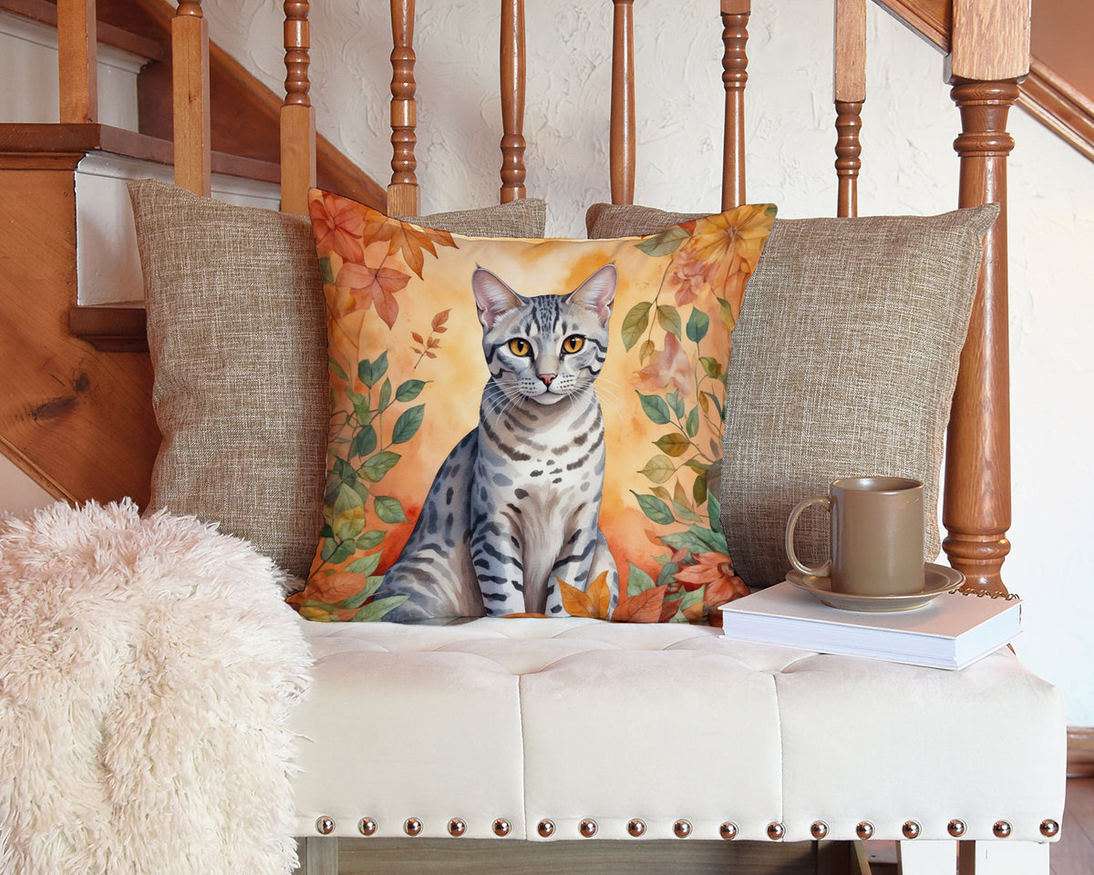 Caroline's Treasures Egyptian Mau Cat in Fall Leaves Throw Pillow Machine Washable, Indoor Outdoor Decorative Pillow - image 3