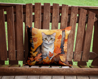 Caroline's Treasures European Shorthair Cat in Fall Leaves Throw Pillow Machine Washable, Indoor Outdoor Decorative - image 2