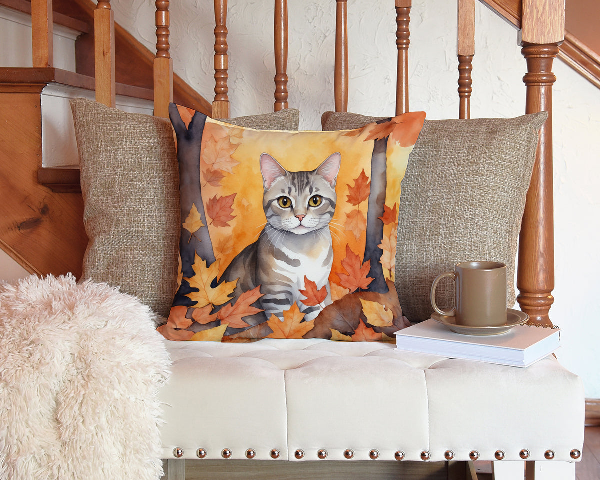 Caroline's Treasures European Shorthair Cat in Fall Leaves Throw Pillow Machine Washable, Indoor Outdoor Decorative - image 3