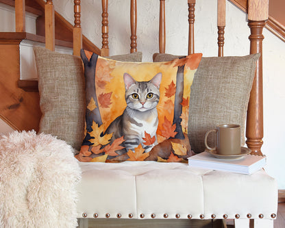 Caroline's Treasures European Shorthair Cat in Fall Leaves Throw Pillow Machine Washable, Indoor Outdoor Decorative - image 3