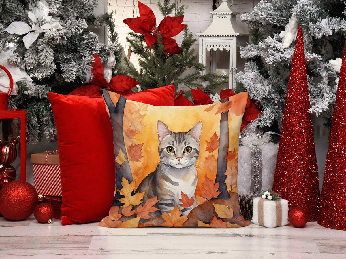 Caroline's Treasures European Shorthair Cat in Fall Leaves Throw Pillow Machine Washable, Indoor Outdoor Decorative - image 6
