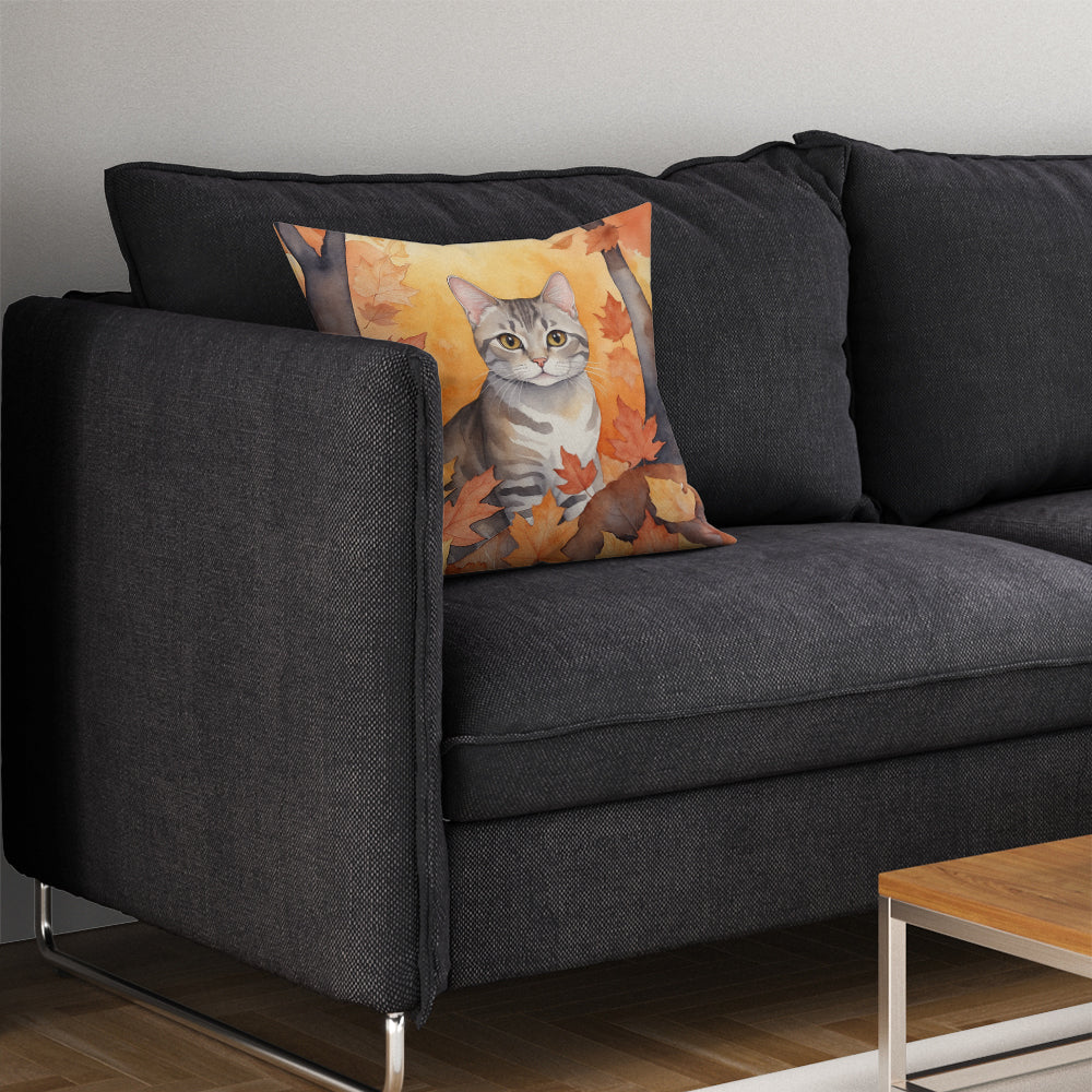 Caroline's Treasures European Shorthair Cat in Fall Leaves Throw Pillow Machine Washable, Indoor Outdoor Decorative - image 7