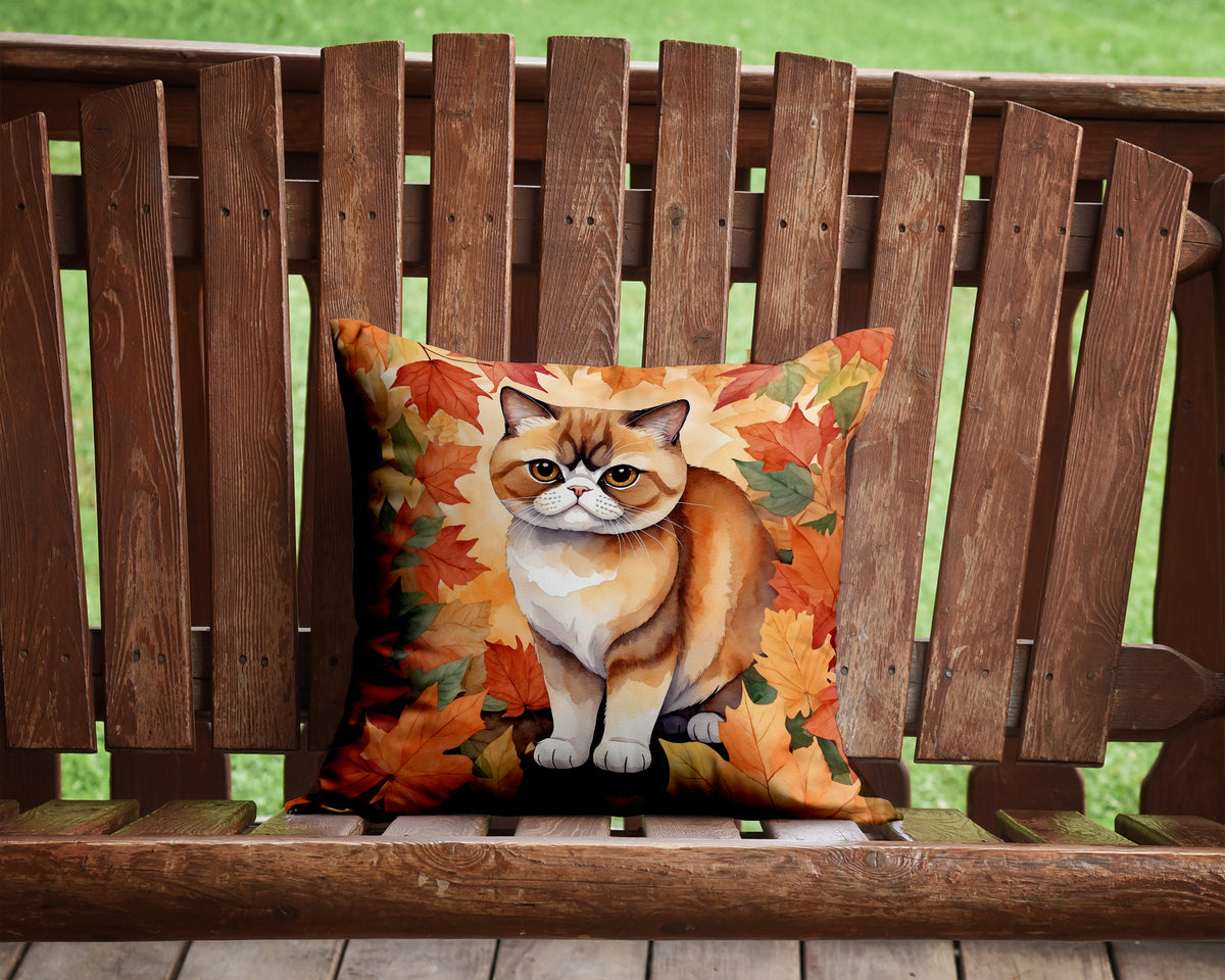 Caroline's Treasures Exotic Shorthair Cat in Fall Leaves Throw Pillow Machine Washable, Indoor Outdoor Decorative - image 2