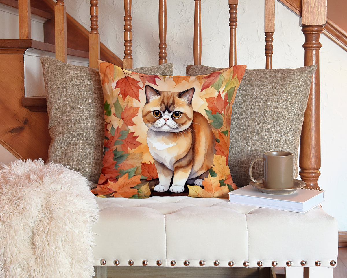 Caroline's Treasures Exotic Shorthair Cat in Fall Leaves Throw Pillow Machine Washable, Indoor Outdoor Decorative - image 3