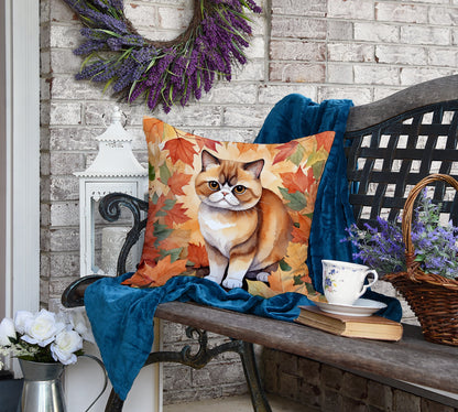 Caroline's Treasures Exotic Shorthair Cat in Fall Leaves Throw Pillow Machine Washable, Indoor Outdoor Decorative - image 4