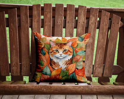 Caroline's Treasures Foldex Exotic Fold Cat in Fall Leaves Throw Pillow Machine Washable, Indoor Outdoor Decorative - image 2