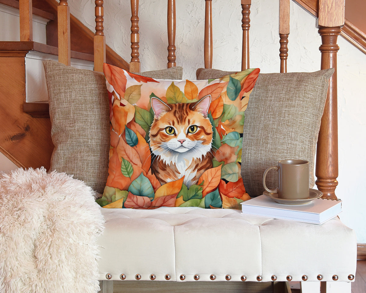 Caroline's Treasures Foldex Exotic Fold Cat in Fall Leaves Throw Pillow Machine Washable, Indoor Outdoor Decorative - image 3