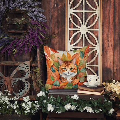 Caroline's Treasures Foldex Exotic Fold Cat in Fall Leaves Throw Pillow Machine Washable, Indoor Outdoor Decorative - image 5