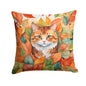 Caroline's Treasures Foldex Exotic Fold Cat in Fall Leaves Throw Pillow Machine Washable, Indoor Outdoor Decorative