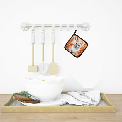 Caroline's Treasures Foreign White Cat in Fall Leaves Pair of Pot Holders Kitchen Heat Resistant Pot Holders Sets Oven - image 7