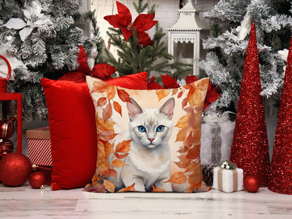 Caroline's Treasures Foreign White Cat in Fall Leaves Throw Pillow Machine Washable, Indoor Outdoor Decorative Pillow - image 7