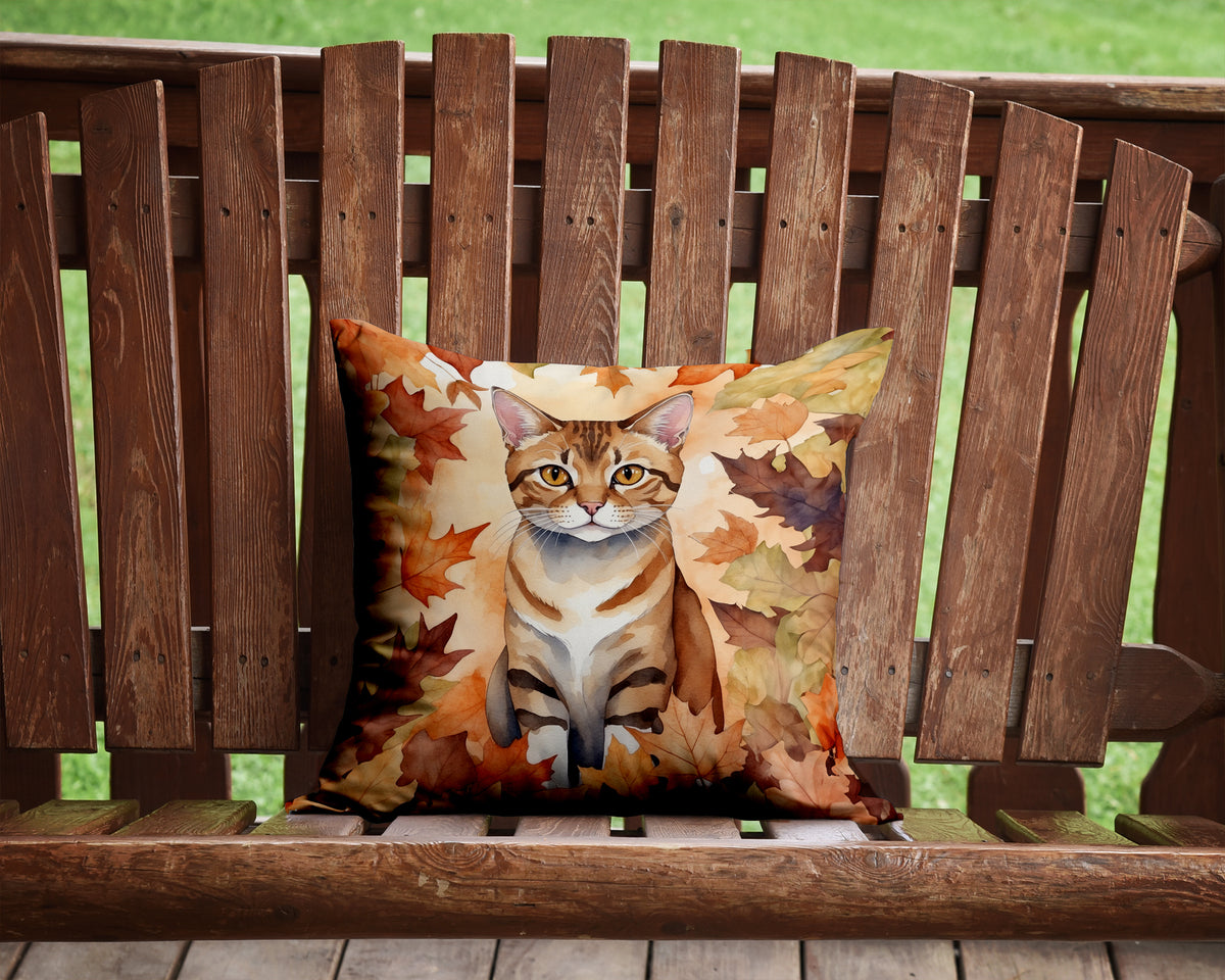 Caroline's Treasures German Rex Cat in Fall Leaves Throw Pillow Machine Washable, Indoor Outdoor Decorative Pillow for - image 2