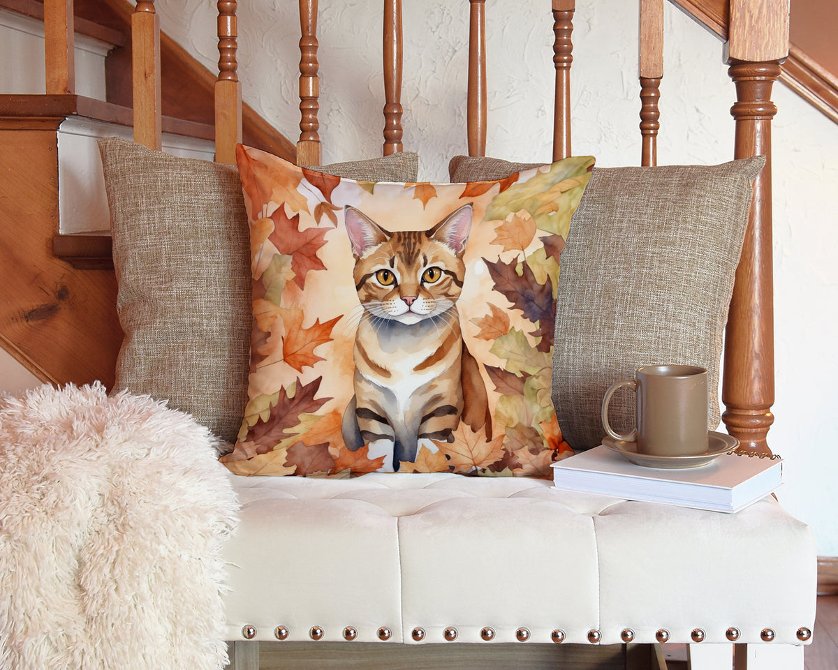 Caroline's Treasures German Rex Cat in Fall Leaves Throw Pillow Machine Washable, Indoor Outdoor Decorative Pillow for - image 3