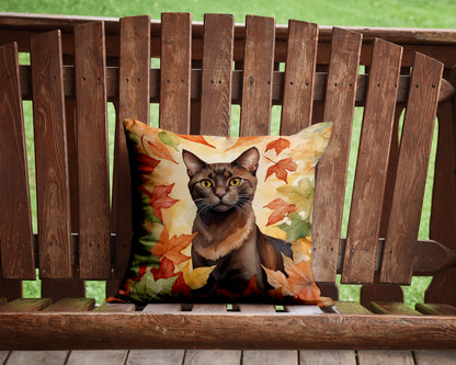 Caroline's Treasures Havana Brown Cat in Fall Leaves Throw Pillow Machine Washable, Indoor Outdoor Decorative Pillow - image 2
