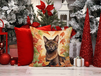 Caroline's Treasures Havana Brown Cat in Fall Leaves Throw Pillow Machine Washable, Indoor Outdoor Decorative Pillow - image 6