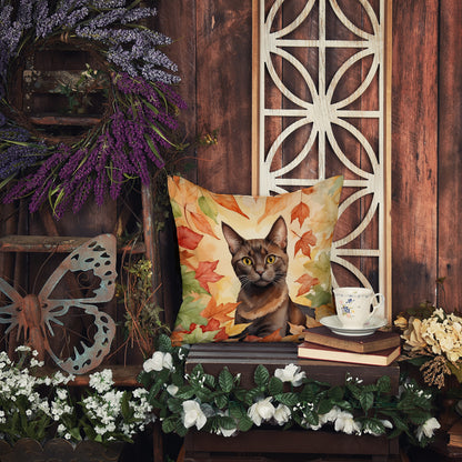 Caroline's Treasures Havana Brown Cat in Fall Leaves Throw Pillow Machine Washable, Indoor Outdoor Decorative Pillow - image 6