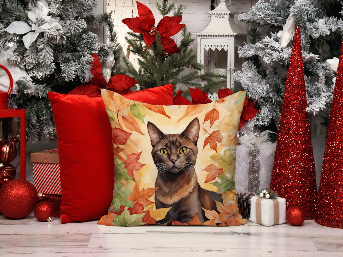 Caroline's Treasures Havana Brown Cat in Fall Leaves Throw Pillow Machine Washable, Indoor Outdoor Decorative Pillow - image 7