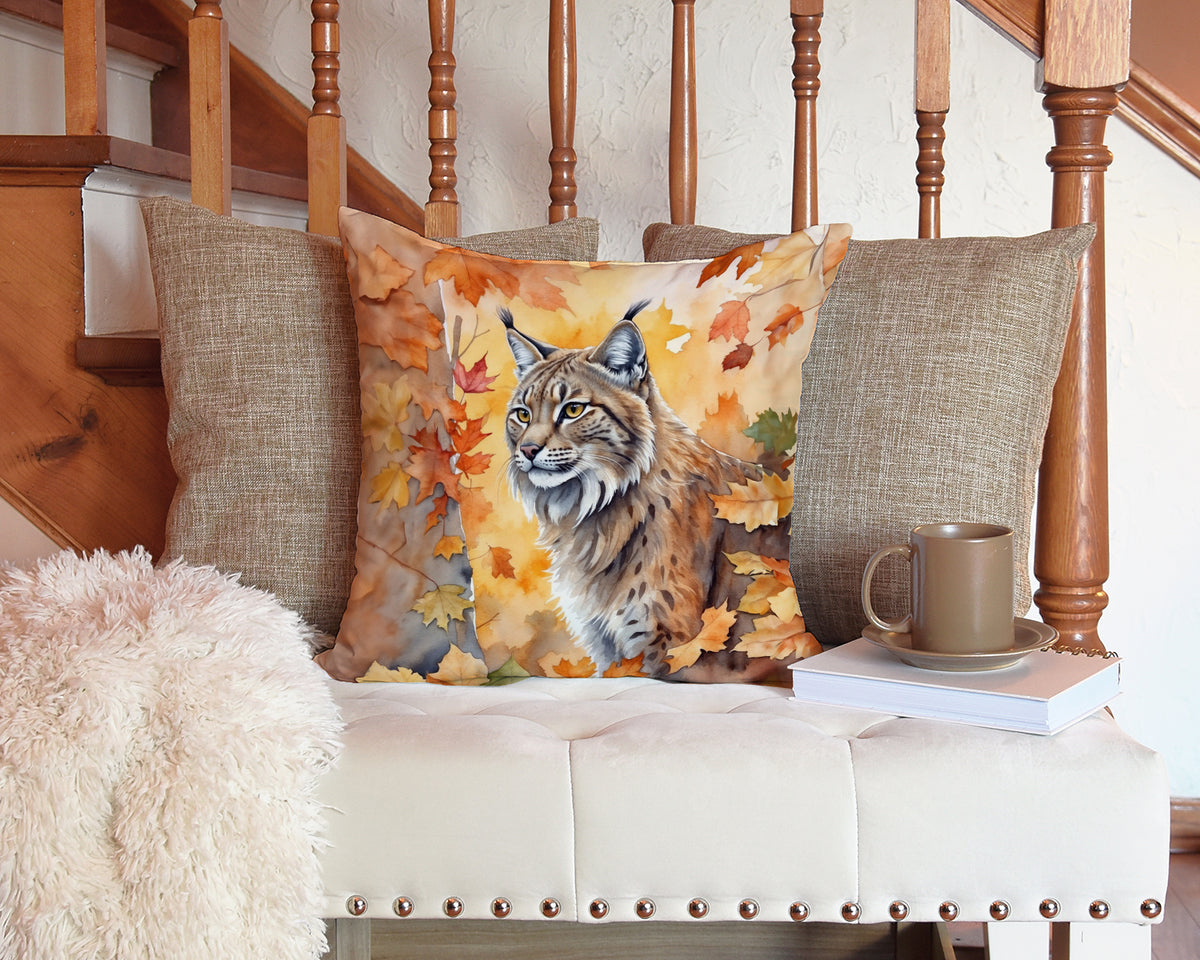 Caroline's Treasures Highlander Lynx Cat in Fall Leaves Throw Pillow Machine Washable, Indoor Outdoor Decorative Pillow - image 3