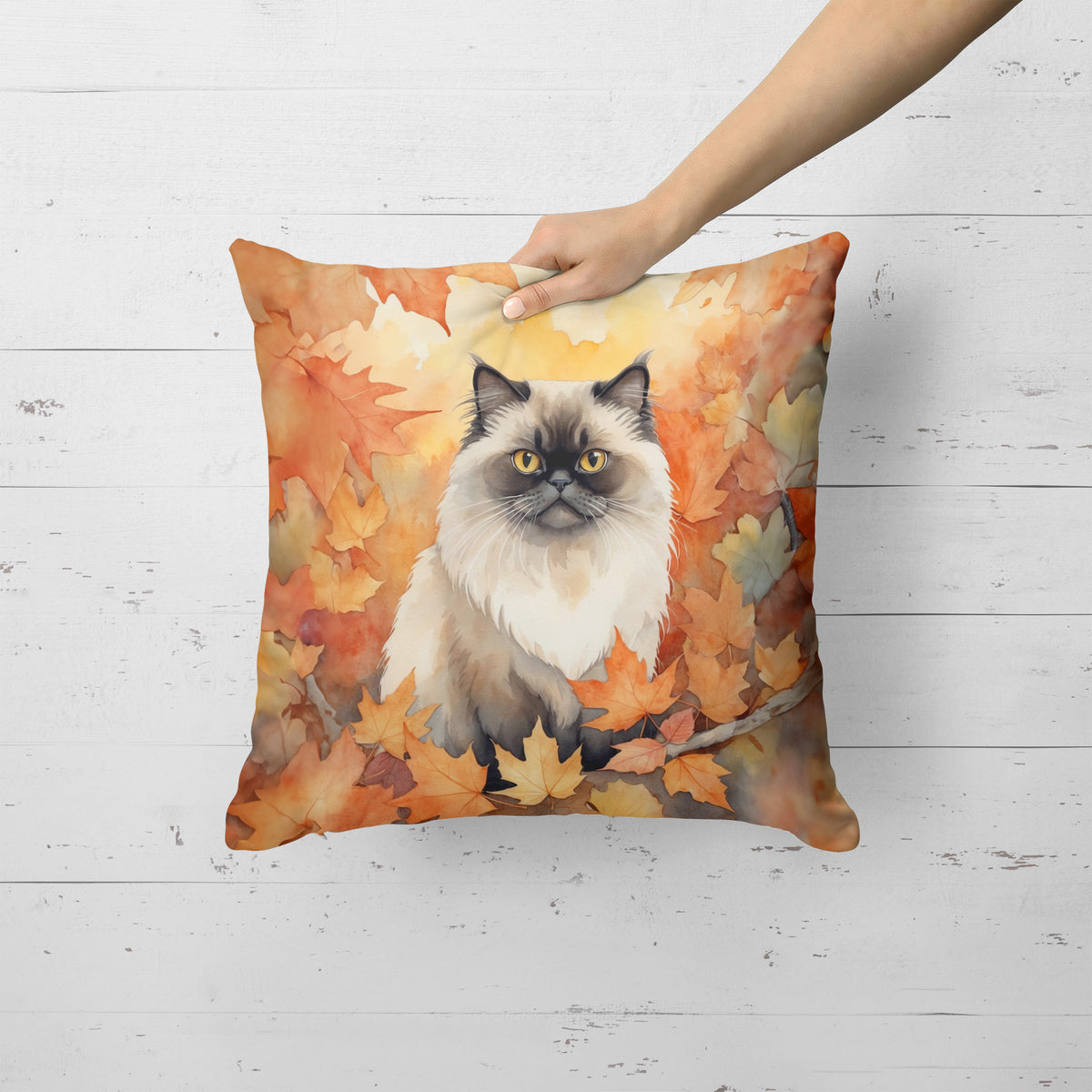 Caroline's Treasures Himalayan Cat in Fall Leaves Throw Pillow Machine Washable, Indoor Outdoor Decorative Pillow for - image 2