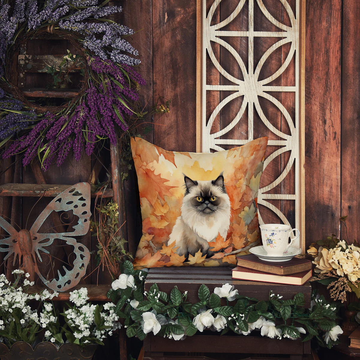 Caroline's Treasures Himalayan Cat in Fall Leaves Throw Pillow Machine Washable, Indoor Outdoor Decorative Pillow for - image 6