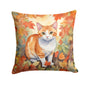 Caroline's Treasures Japanese Bobtail Cat in Fall Leaves Throw Pillow Machine Washable, Indoor Outdoor Decorative