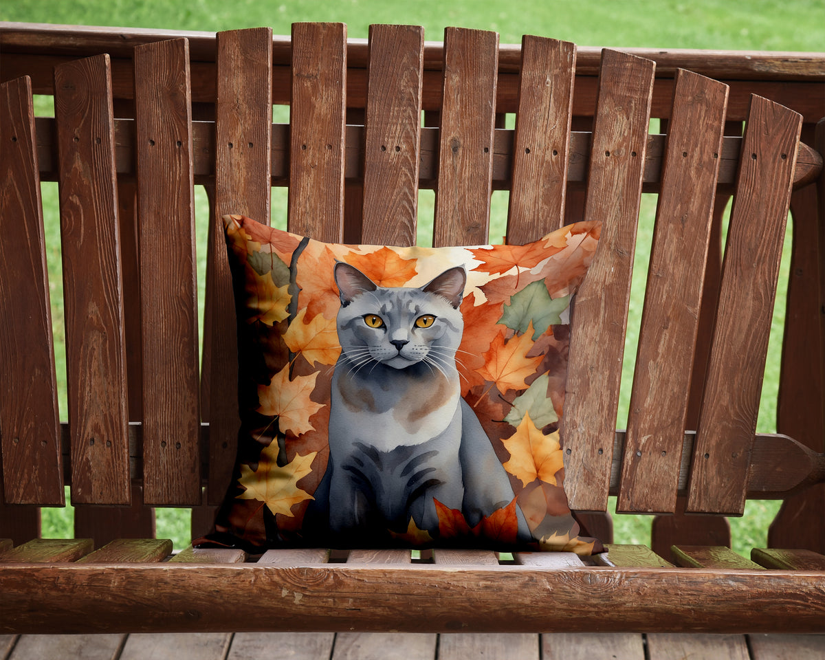 Caroline's Treasures Korat Cat in Fall Leaves Throw Pillow Machine Washable, Indoor Outdoor Decorative Pillow for - image 2
