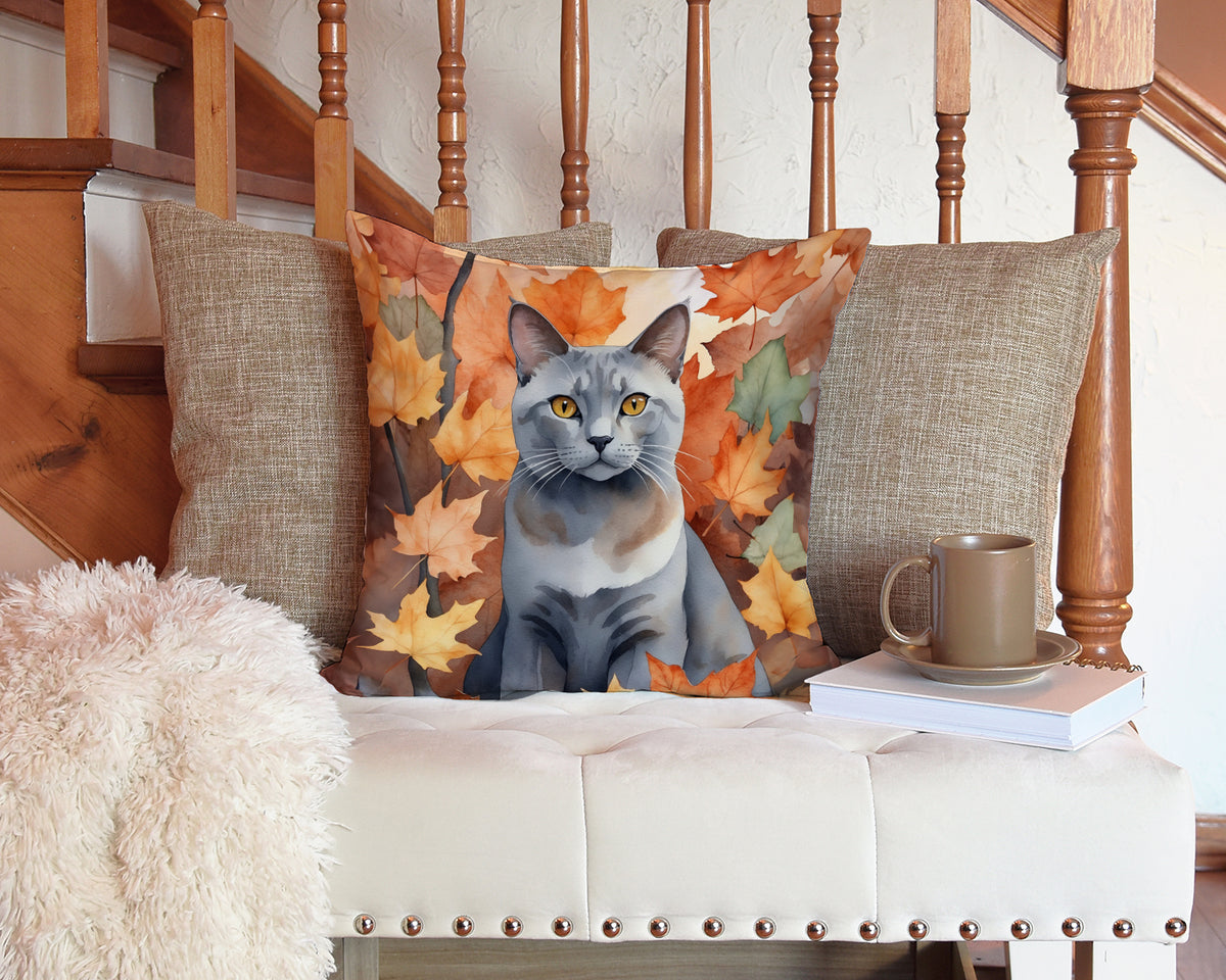 Caroline's Treasures Korat Cat in Fall Leaves Throw Pillow Machine Washable, Indoor Outdoor Decorative Pillow for - image 3