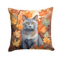 Caroline's Treasures Korat Cat in Fall Leaves Throw Pillow Machine Washable, Indoor Outdoor Decorative Pillow for