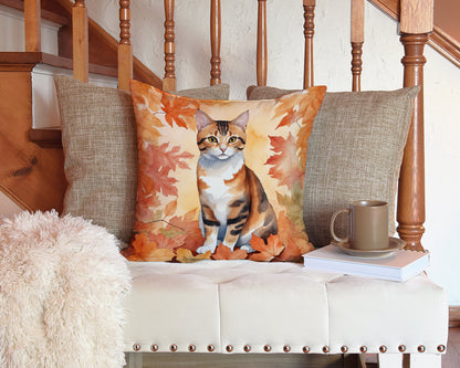 Caroline's Treasures Korean Bobtail Cat in Fall Leaves Throw Pillow Machine Washable, Indoor Outdoor Decorative Pillow - image 3