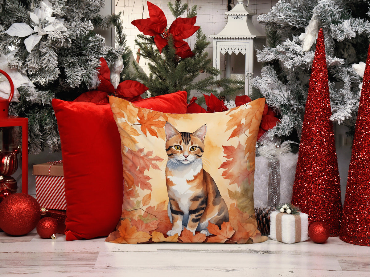 Caroline's Treasures Korean Bobtail Cat in Fall Leaves Throw Pillow Machine Washable, Indoor Outdoor Decorative Pillow - image 7