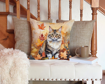 Caroline's Treasures Kurilian Bobtail Cat in Fall Leaves Throw Pillow Machine Washable, Indoor Outdoor Decorative - image 3