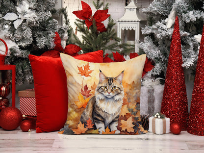 Caroline's Treasures Kurilian Bobtail Cat in Fall Leaves Throw Pillow Machine Washable, Indoor Outdoor Decorative - image 6