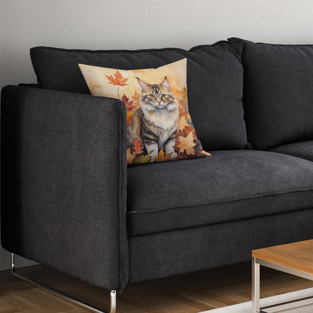 Caroline's Treasures Kurilian Bobtail Cat in Fall Leaves Throw Pillow Machine Washable, Indoor Outdoor Decorative - image 7
