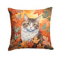 Caroline's Treasures La Perm Cat in Fall Leaves Throw Pillow Machine Washable, Indoor Outdoor Decorative Pillow for