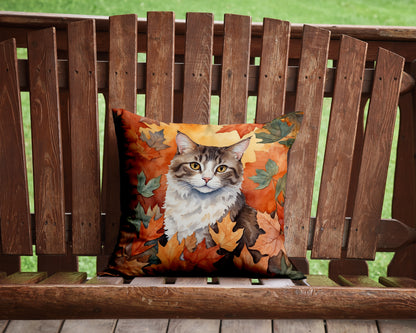 Caroline's Treasures La Perm Cat in Fall Leaves Throw Pillow Machine Washable, Indoor Outdoor Decorative Pillow for - image 2