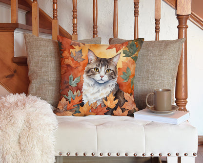 Caroline's Treasures La Perm Cat in Fall Leaves Throw Pillow Machine Washable, Indoor Outdoor Decorative Pillow for - image 3