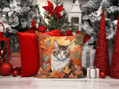 Caroline's Treasures La Perm Cat in Fall Leaves Throw Pillow Machine Washable, Indoor Outdoor Decorative Pillow for - image 6