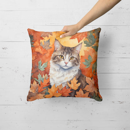 Caroline's Treasures La Perm Cat in Fall Leaves Throw Pillow Machine Washable, Indoor Outdoor Decorative Pillow for - image 2