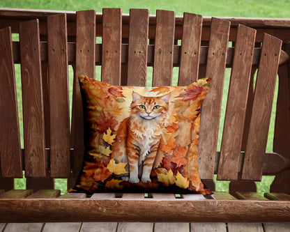 Caroline's Treasures La Perm Cat in Fall Leaves Throw Pillow Machine Washable, Indoor Outdoor Decorative Pillow for - image 2