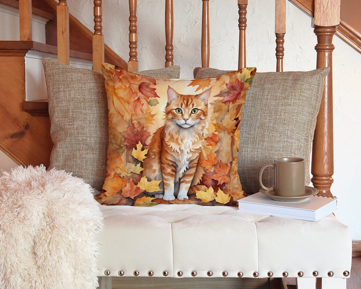 Caroline's Treasures La Perm Cat in Fall Leaves Throw Pillow Machine Washable, Indoor Outdoor Decorative Pillow for - image 3