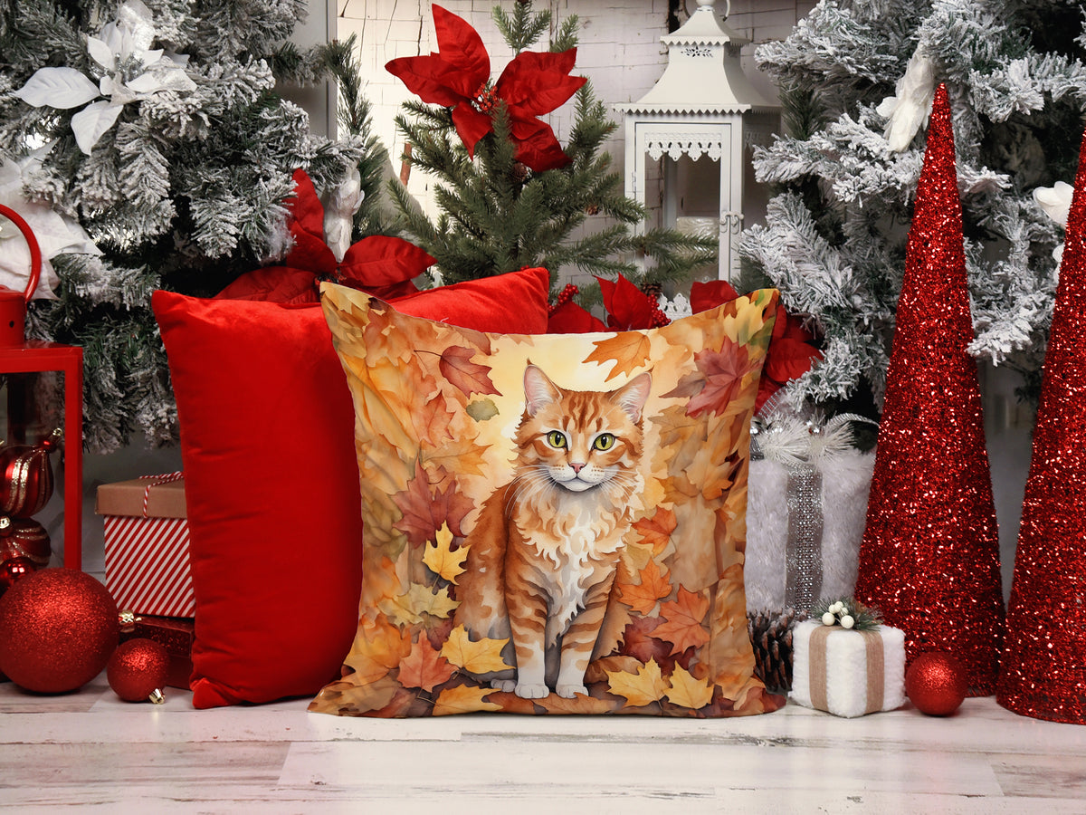Caroline's Treasures La Perm Cat in Fall Leaves Throw Pillow Machine Washable, Indoor Outdoor Decorative Pillow for - image 6