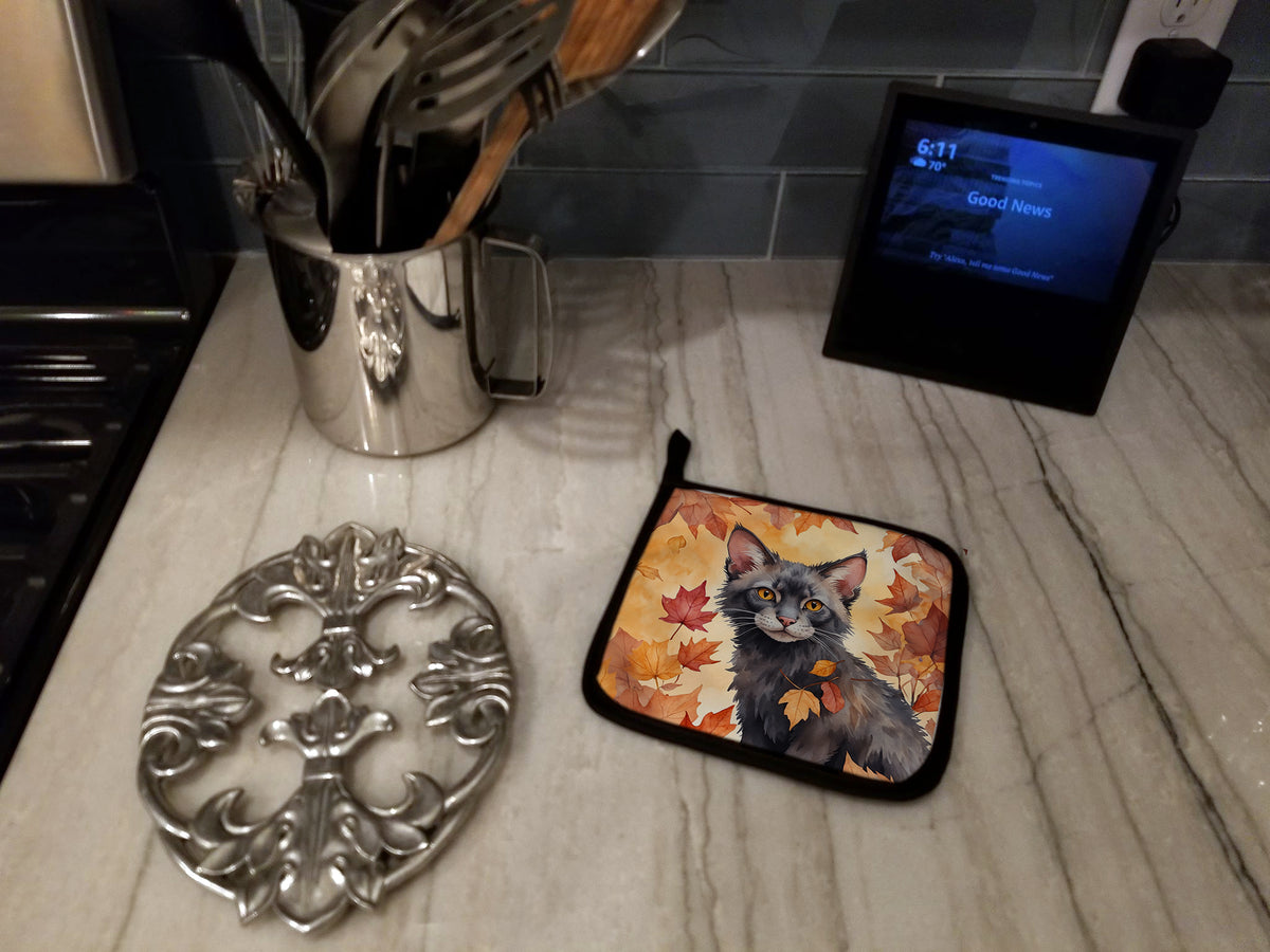 Caroline's Treasures Lykoi Cat in Fall Leaves Pair of Pot Holders Kitchen Heat Resistant Pot Holders Sets Oven Hot Pads - image 3