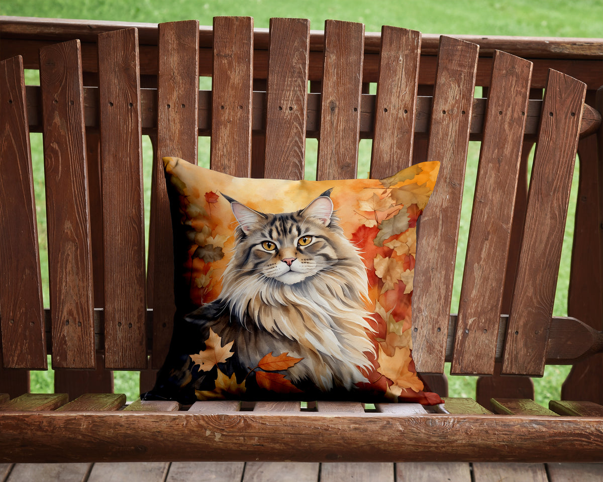 Caroline's Treasures MaineCoon Cat in Fall Leaves Throw Pillow Machine Washable, Indoor Outdoor Decorative Pillow for - image 2