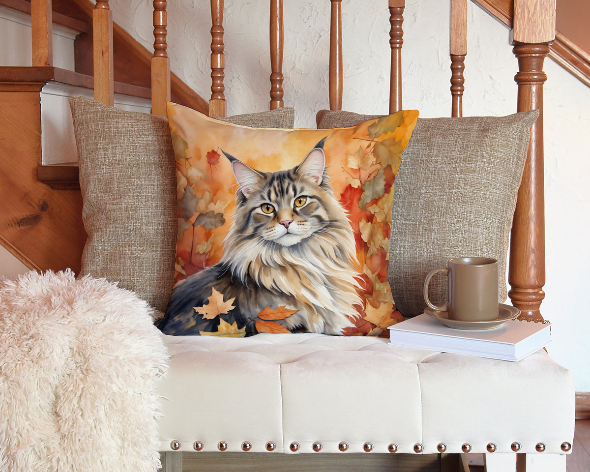 Caroline's Treasures MaineCoon Cat in Fall Leaves Throw Pillow Machine Washable, Indoor Outdoor Decorative Pillow for - image 3