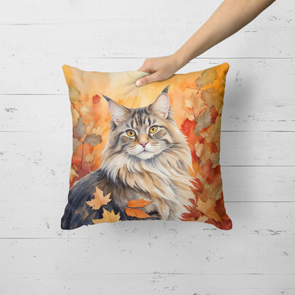 Caroline's Treasures MaineCoon Cat in Fall Leaves Throw Pillow Machine Washable, Indoor Outdoor Decorative Pillow for - image 2