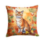 Caroline's Treasures Malayan Cat in Fall Leaves Throw Pillow Machine Washable, Indoor Outdoor Decorative Pillow for