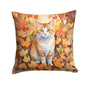 Caroline's Treasures Manx Cat in Fall Leaves Throw Pillow Machine Washable, Indoor Outdoor Decorative Pillow for Couch,