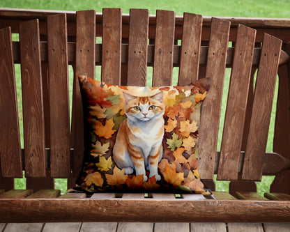 Caroline's Treasures Manx Cat in Fall Leaves Throw Pillow Machine Washable, Indoor Outdoor Decorative Pillow for Couch, - image 2