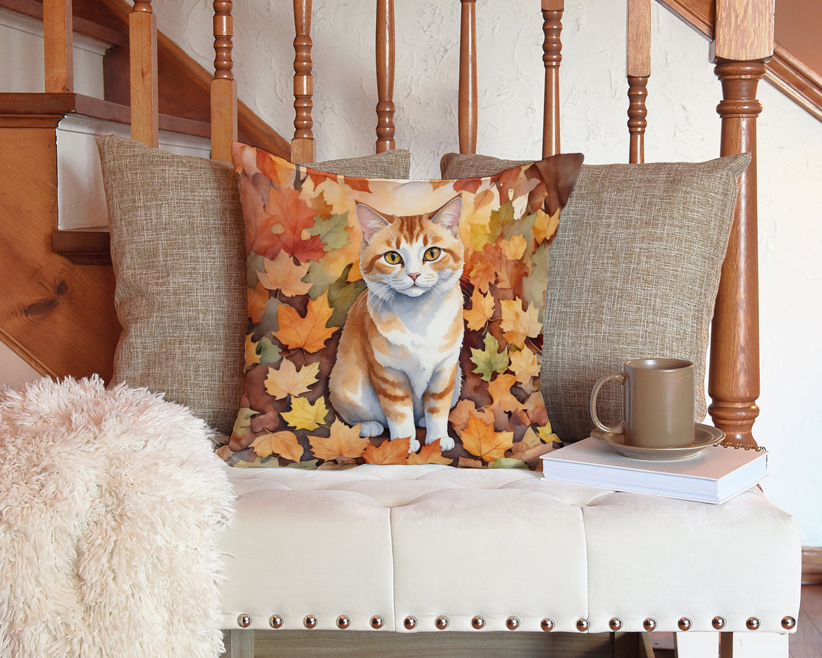 Caroline's Treasures Manx Cat in Fall Leaves Throw Pillow Machine Washable, Indoor Outdoor Decorative Pillow for Couch, - image 3