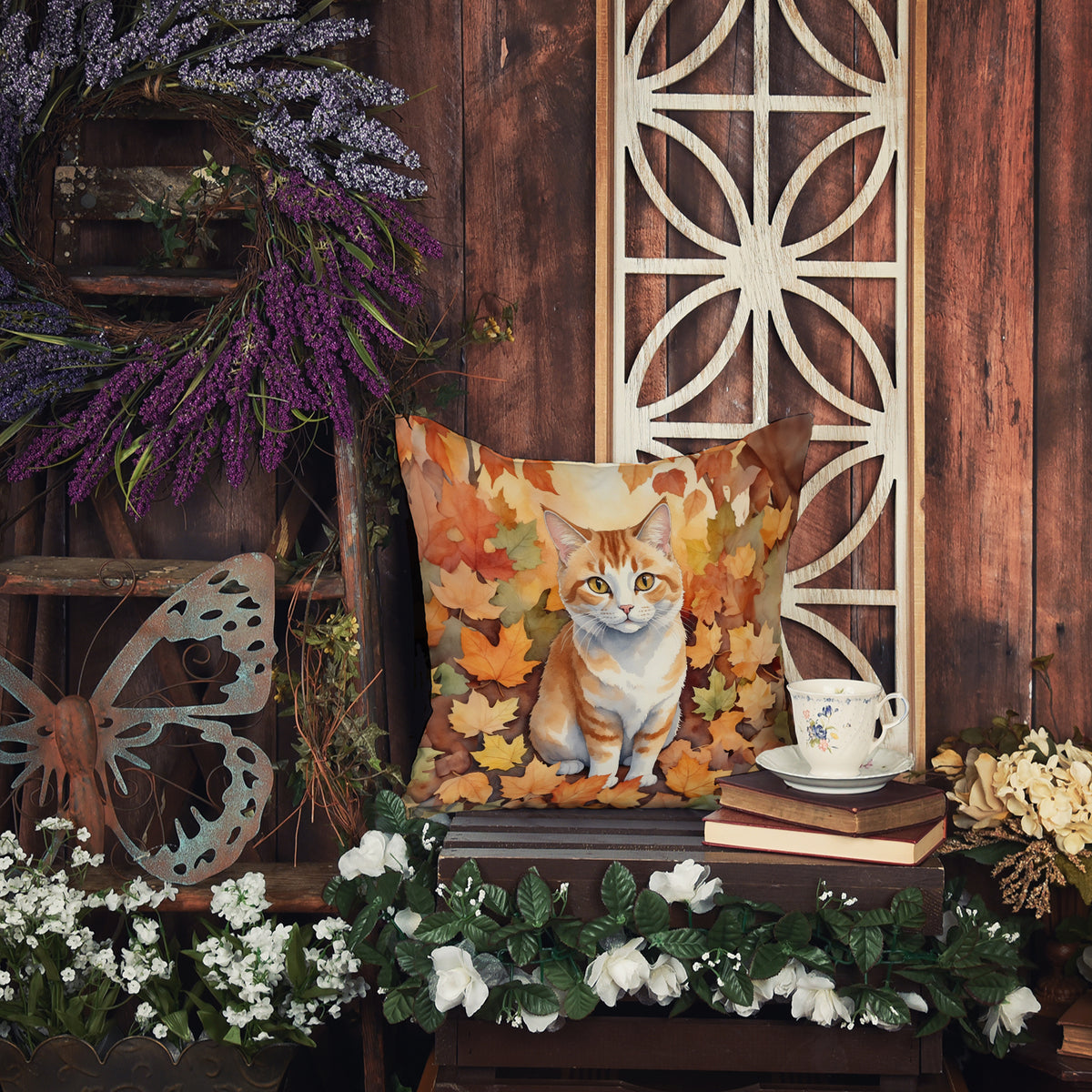 Caroline's Treasures Manx Cat in Fall Leaves Throw Pillow Machine Washable, Indoor Outdoor Decorative Pillow for Couch, - image 5